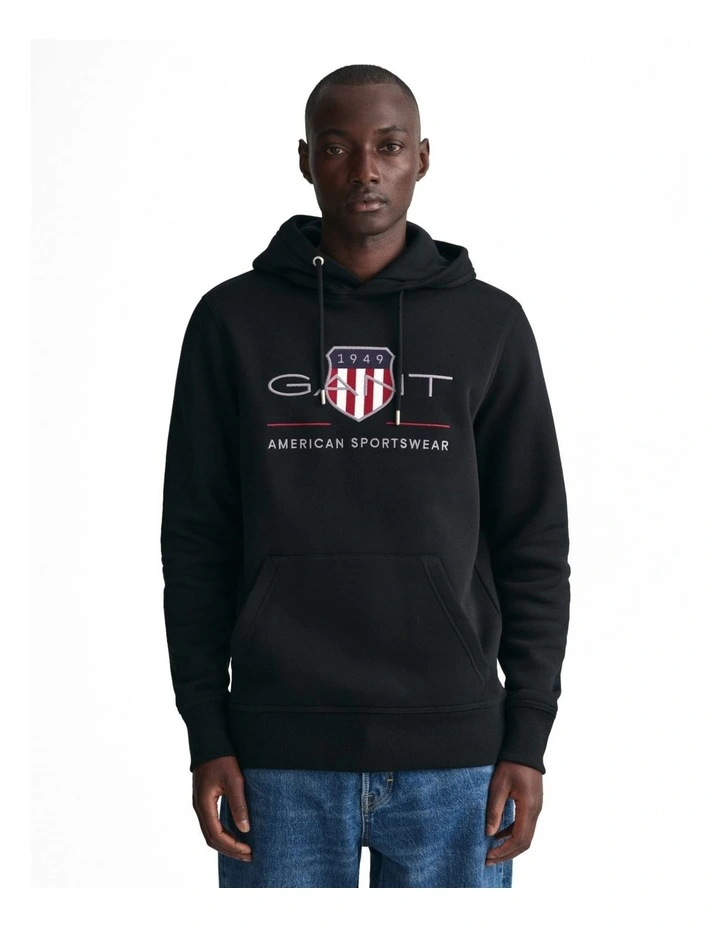 Archive Shield Hoodie in Black