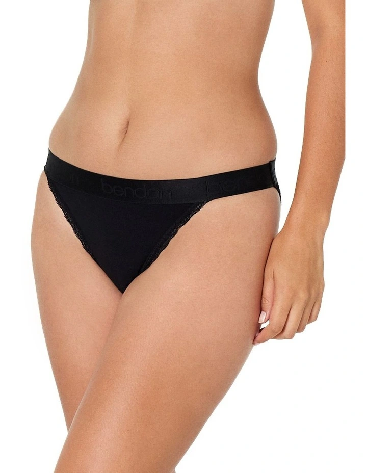 Cotton Logo Tanga in Black
