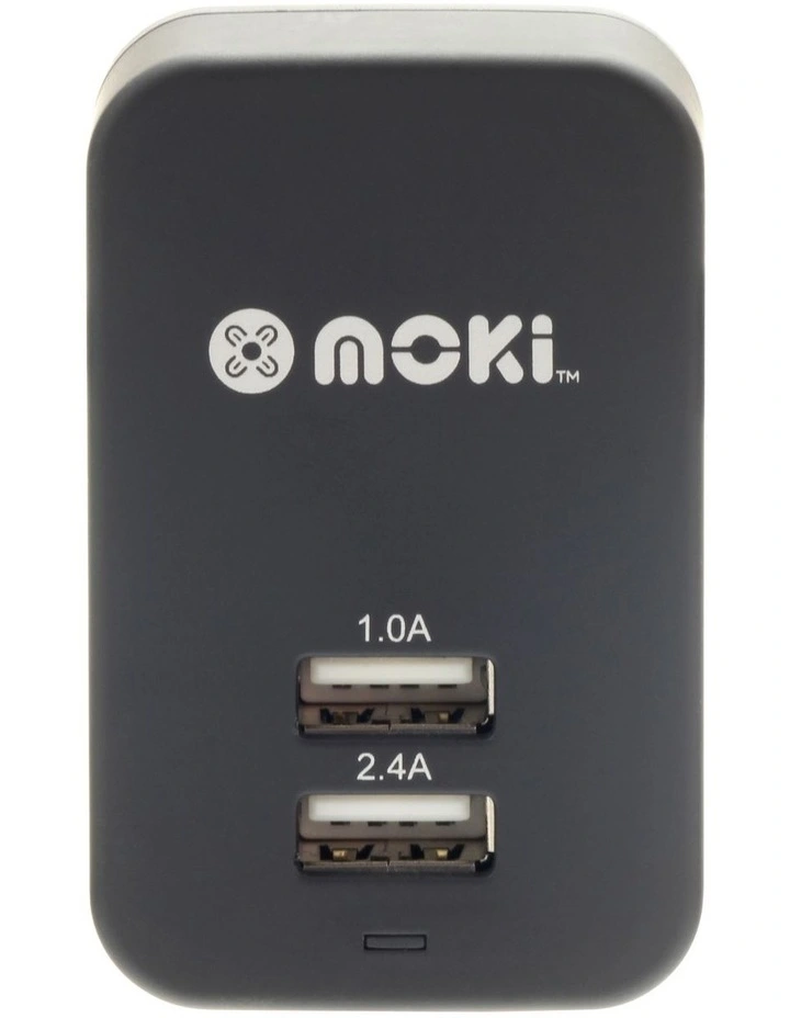 Dual USB Wall Charger Black