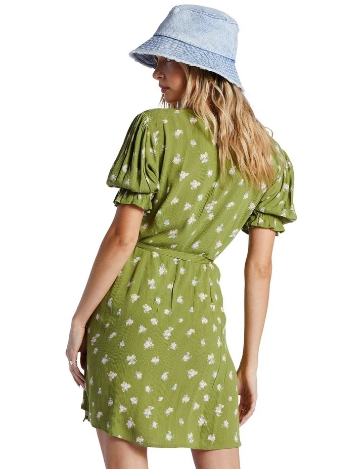 Chiquita Wrap Dress in Green Eyes