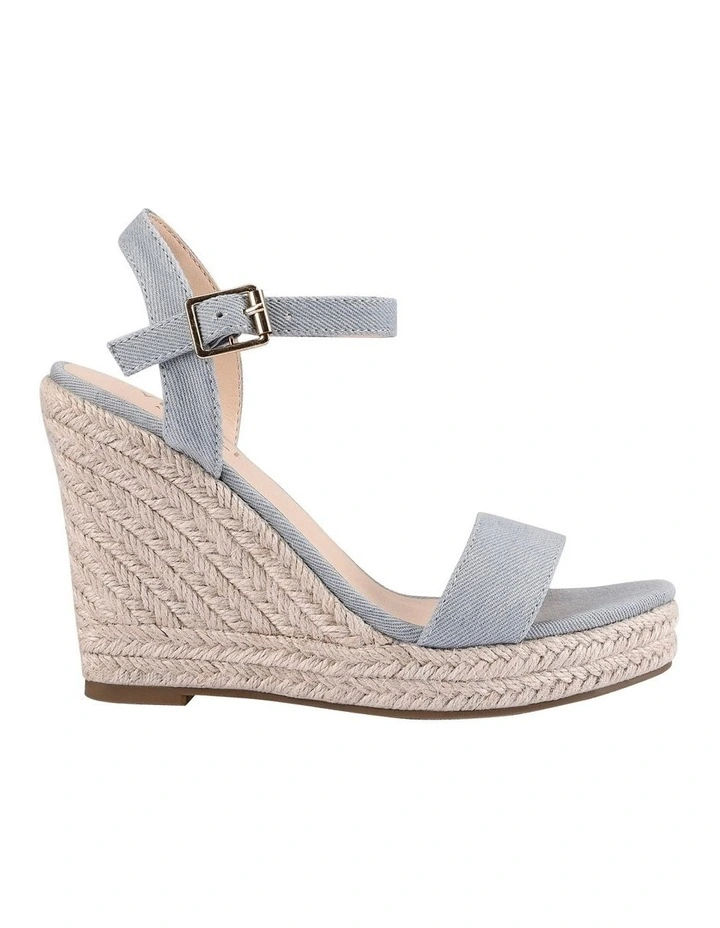 Amaya Wedge Sandal in Denim