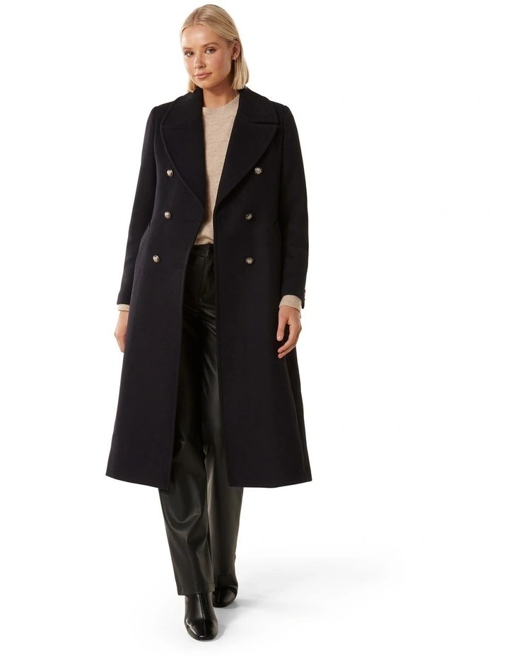 Penny Military Coat in Navy
