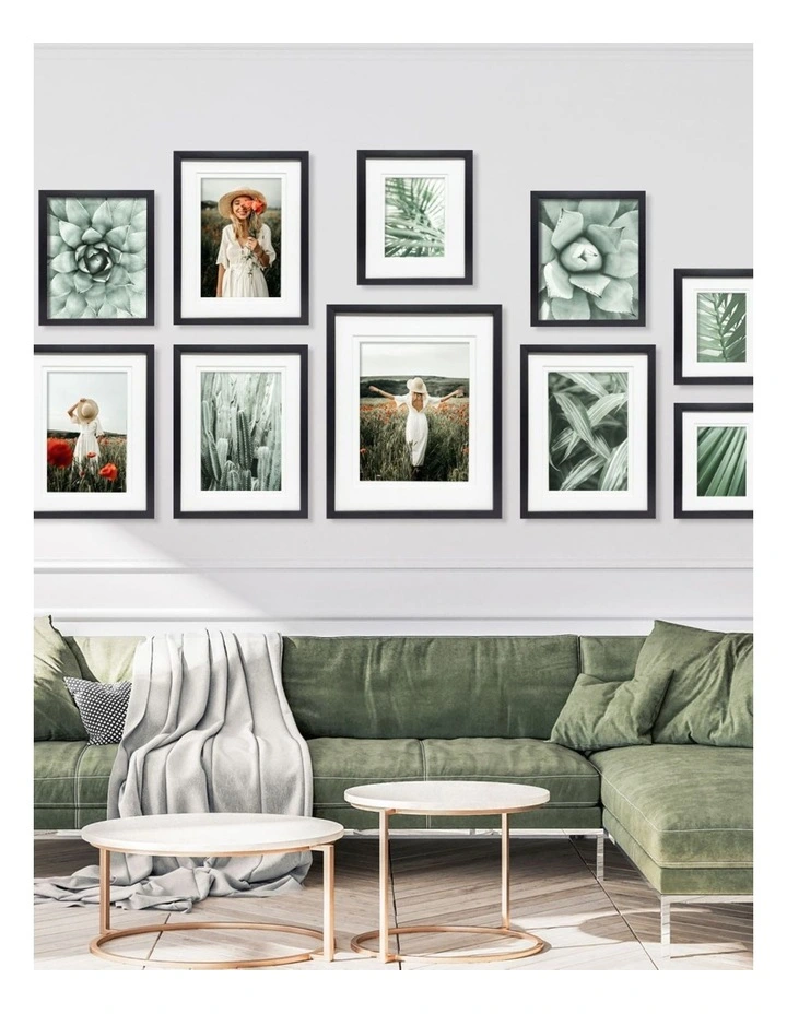 Deluxe Gallery Wall Set F (10 Frames) in Black Australian Made