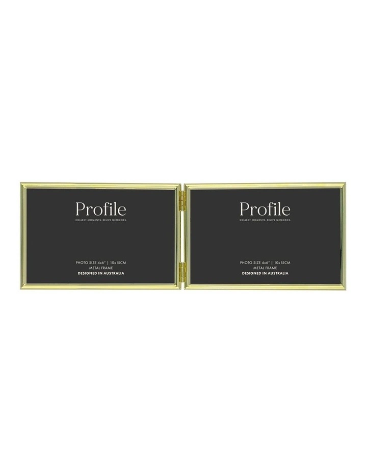 Habitat Hinged Double Metal Photo Frame 4x6 in Gold