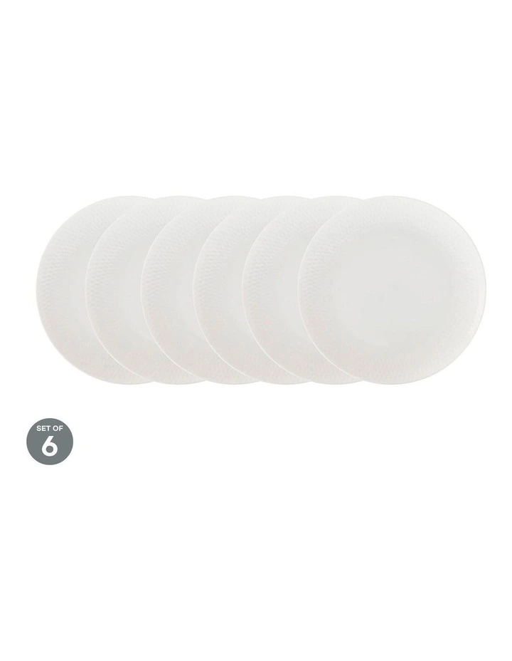 White Basics Diamonds Side Plate 18cm Set of 6