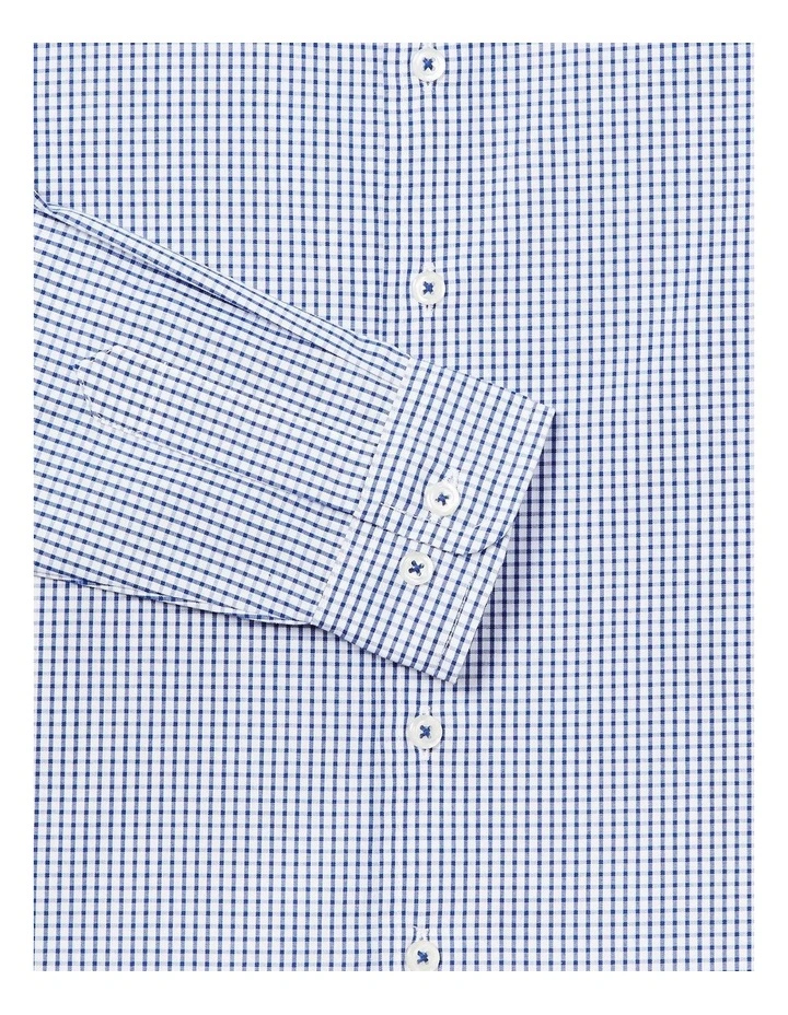 Youth Fit Long Sleeve Check Shirt in Blue