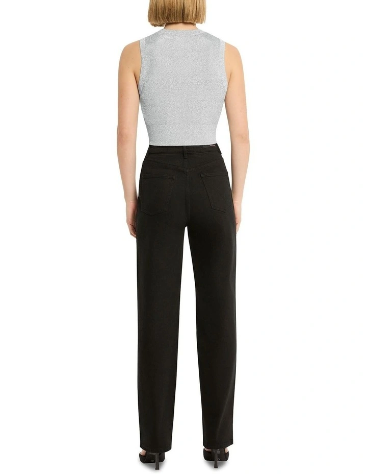 High Rise Straight Jean in Black
