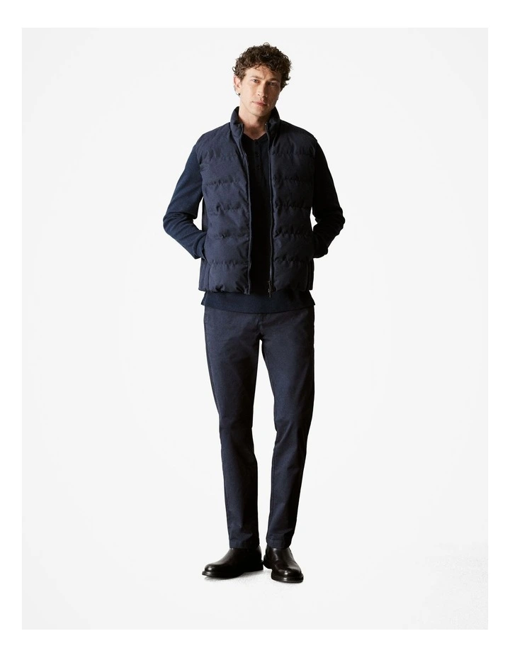 Australian Cotton Waffle Henley in Navy