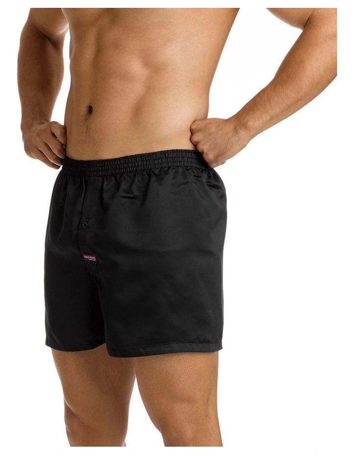 Satin Boxer Short in Black