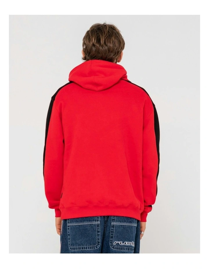 2k Sing Hooded Relaxed Fleece Sweat Top in Red