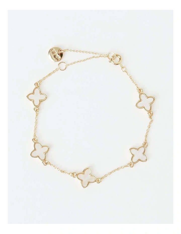 Mop Four Leaf Clover Bracelet in MOP