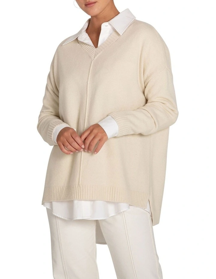 Wonder Of You Cashmere Blend Oversized Jumper in Cream