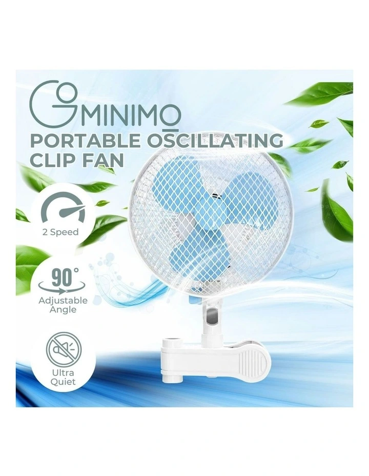 Portable Oscillating 2 Speed Clip Fan