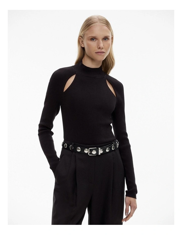 Cut Out Detail Knit in Black