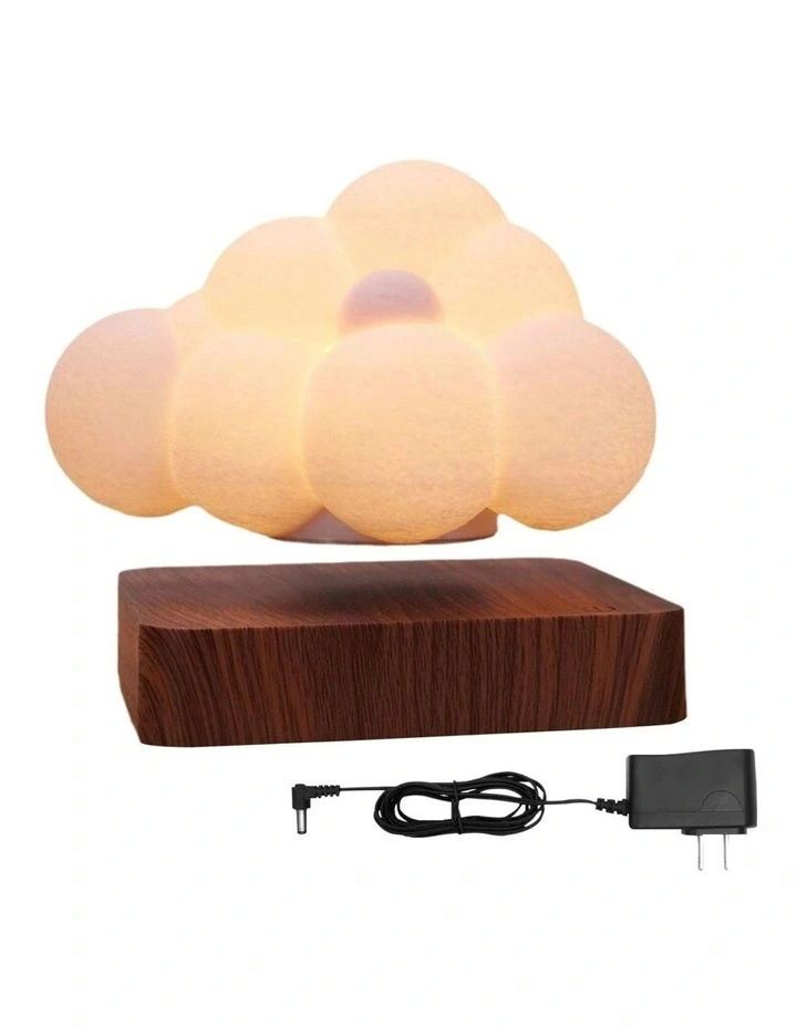 Magnetic Floating Lamp Levitation Cloud Lightning in Dark Brown Base