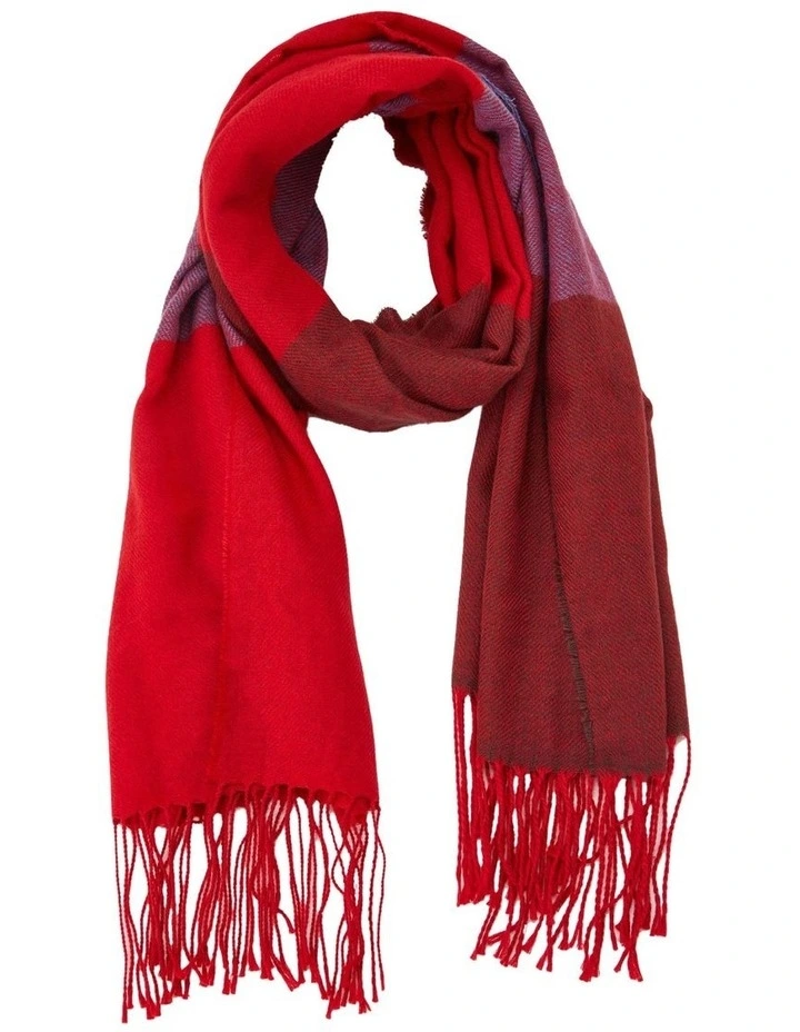 Armais Check Scarf in Red