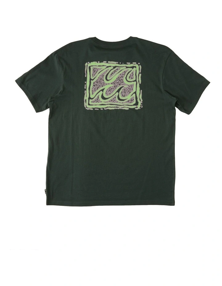 Crayon Wave T-shirt in Dark Forest