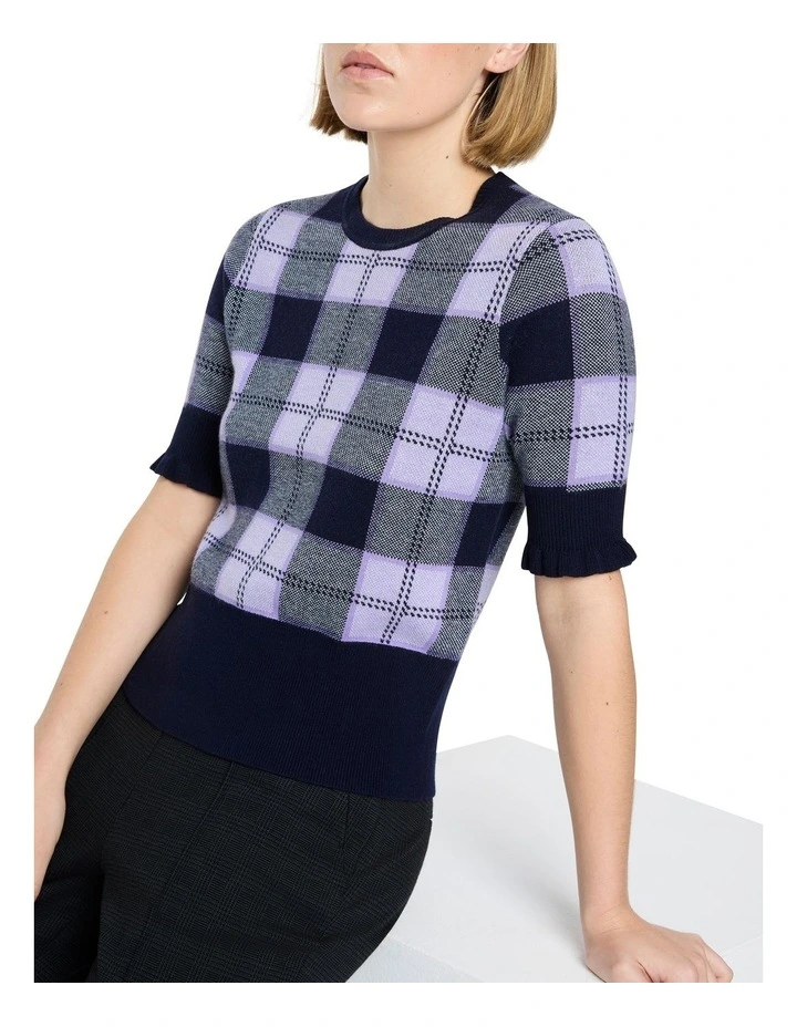 Chloe Check Knit in Psychic Check