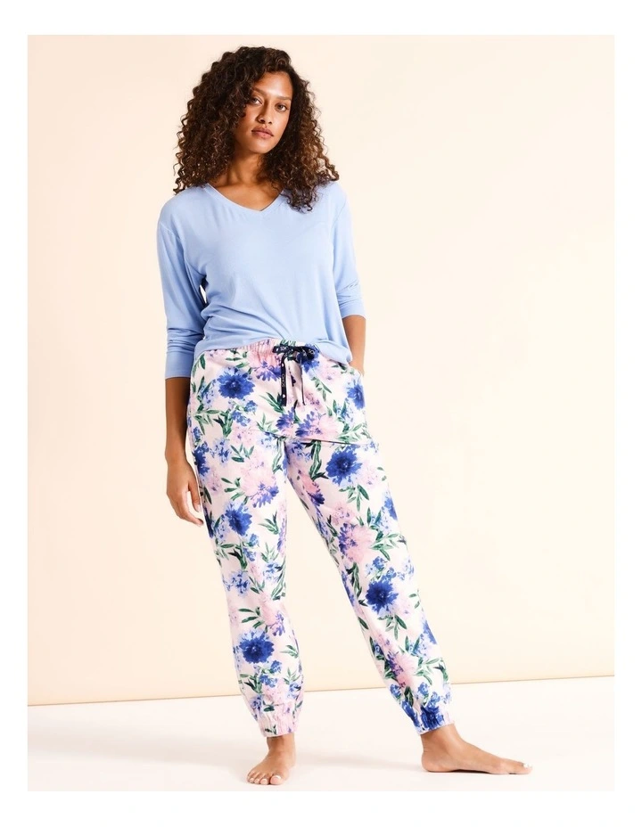 Flannelette Pyjama Pant in Pink Floral