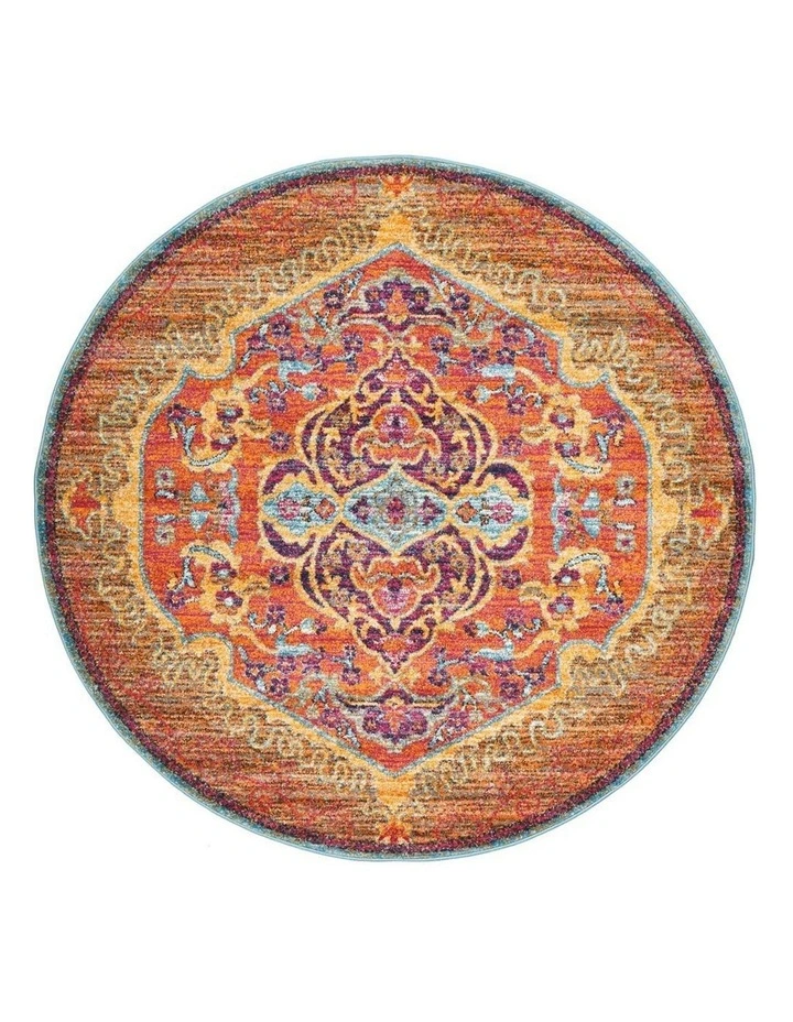 Radiance 422 Round Rug In Tangerine