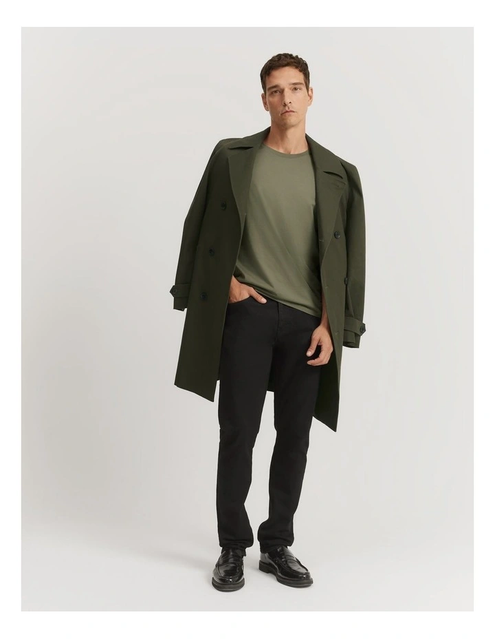 Pima Cotton Crew T-shirt in Army Green