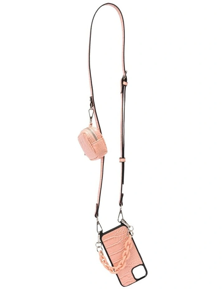 Calissa Croco Lanyard Phone Case iPhone 13 in Pink