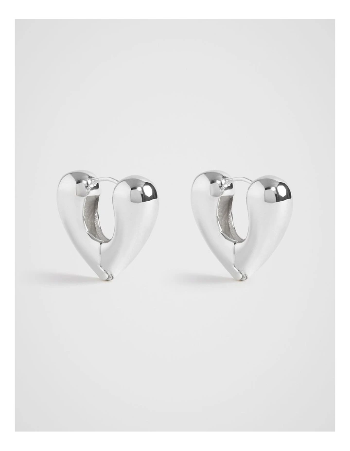 Heart Hoop Earring in Silver