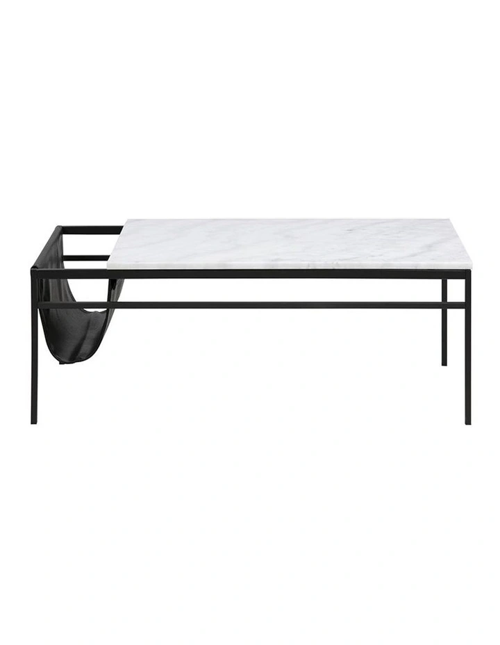 Darien Marble Coffee Table 115cm White & Black