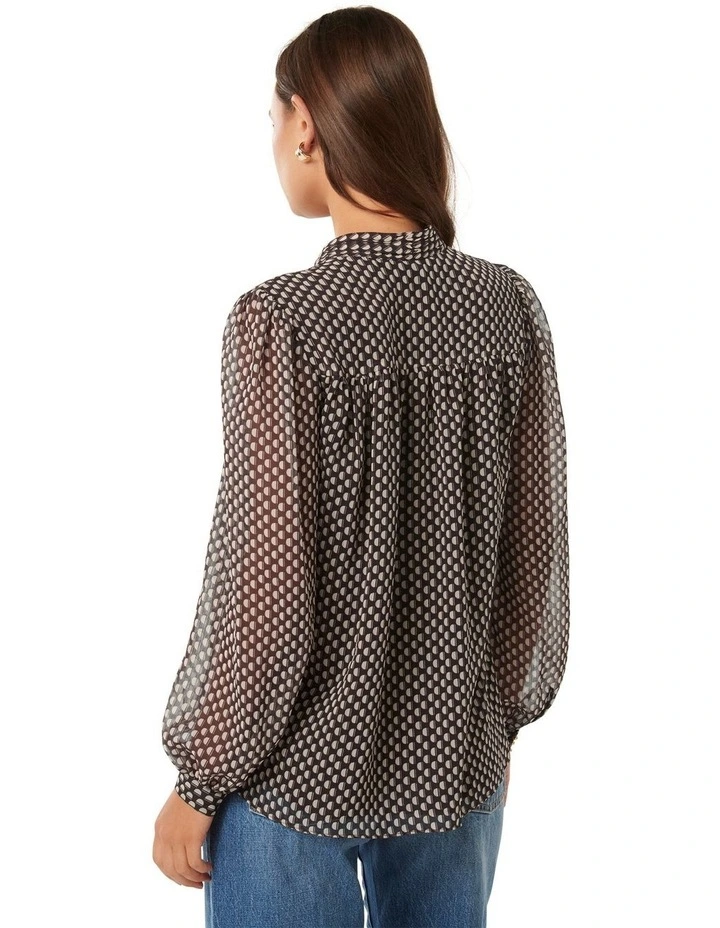 Romy Extended Yoke Blouse in Brown