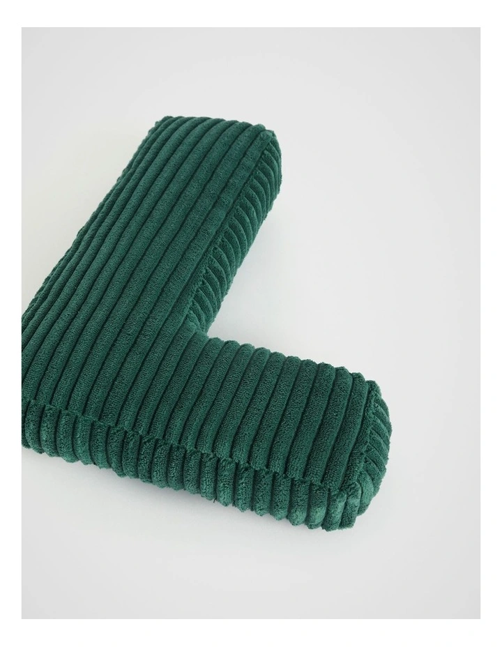 Ivy Cord Initial Cushion in L Green