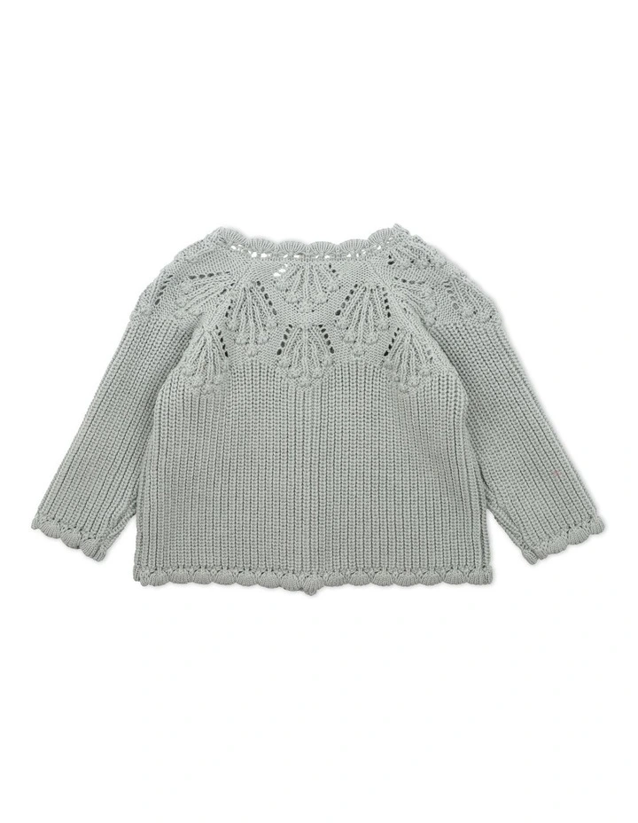 Knitted Cardigan in Pistachio Green