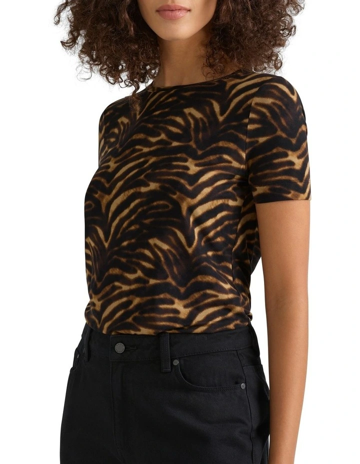 Sesia Bamboo Tee in Black Multi