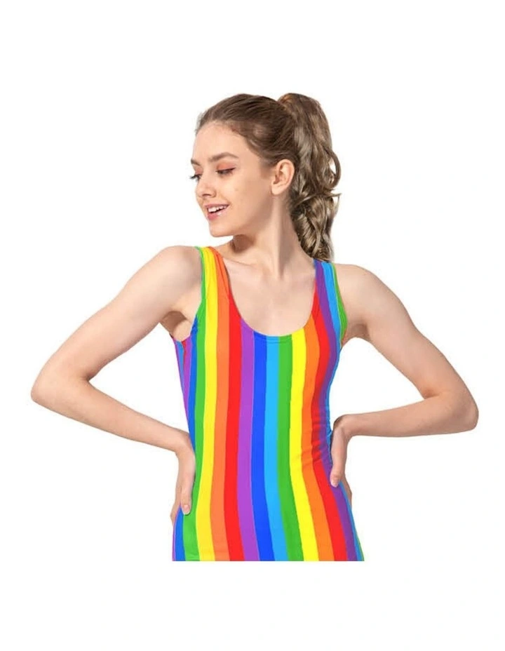 Rainbow Stripe Tank Dress in Multi