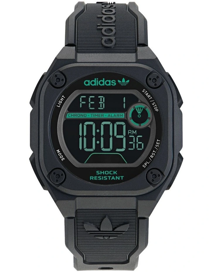 City Tech Two Resin Watch in Black