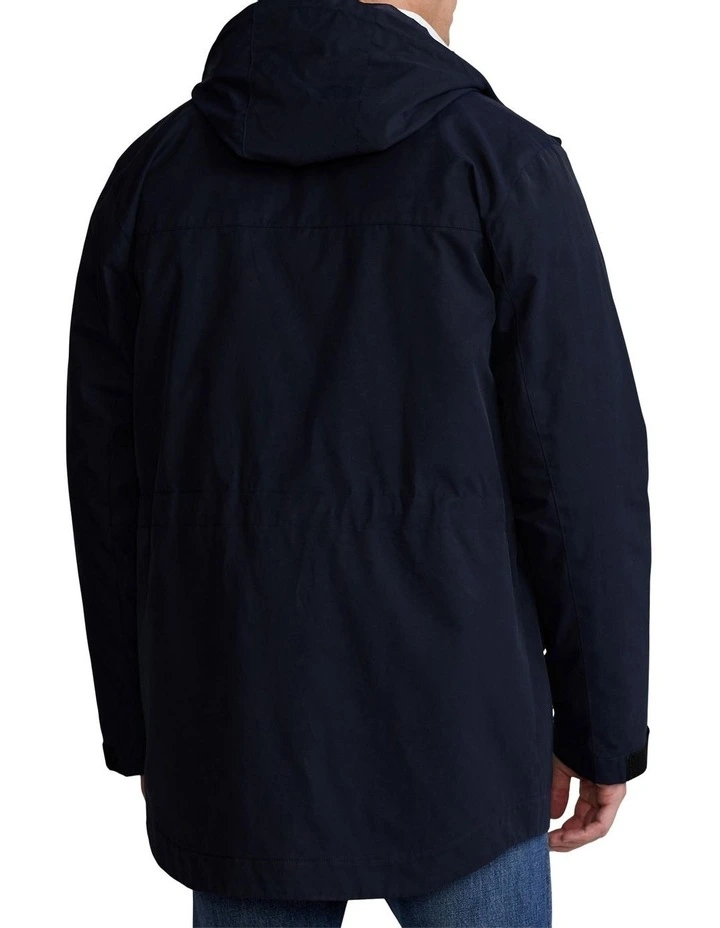 Twill Hooded Coat & Quilted Liner in Blue