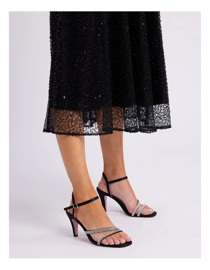 Venetian Midi Dress in Black