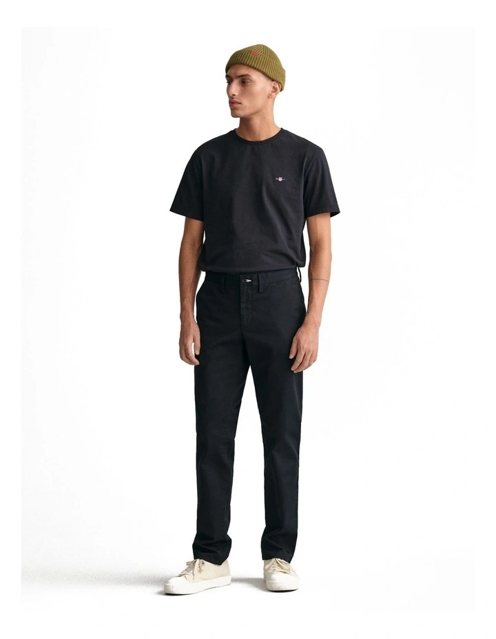 Slim Fit Twill Chinos in Black
