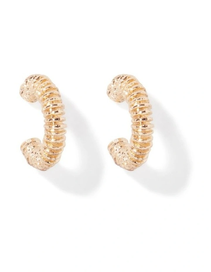 Signature Candie Chunky Diamante Hoop Earrings in Gold