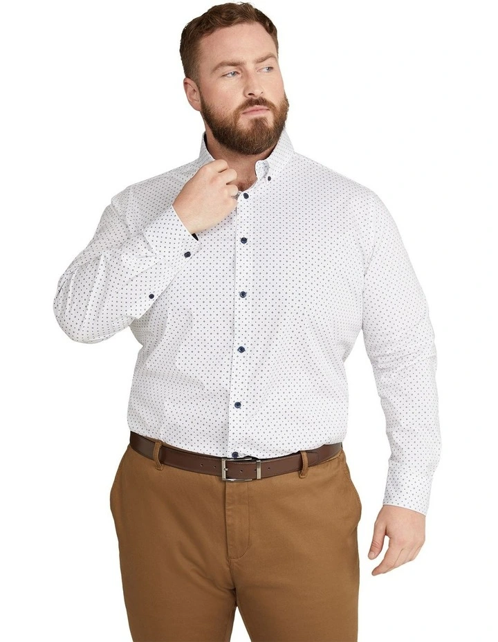 Hudson Stretch Print Shirt in White