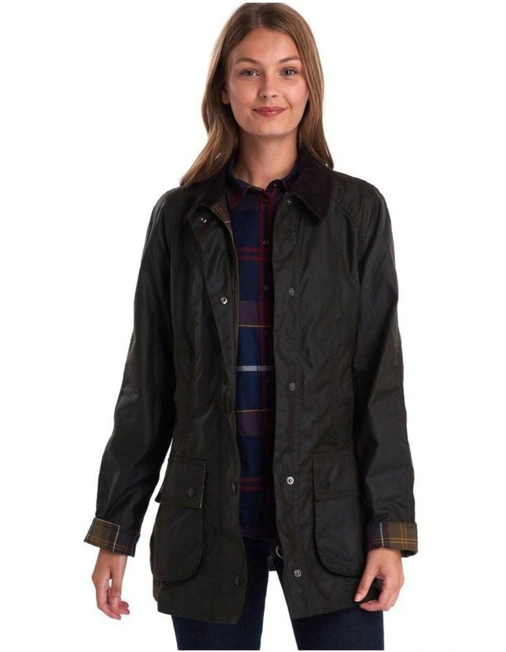 Henry Sartorial x Barbour Women Beadnell Wax Jacket Olive