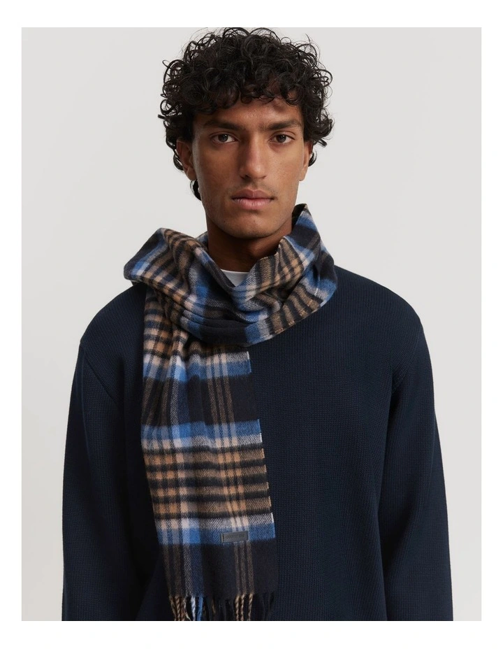 Check Scarf in Navy
