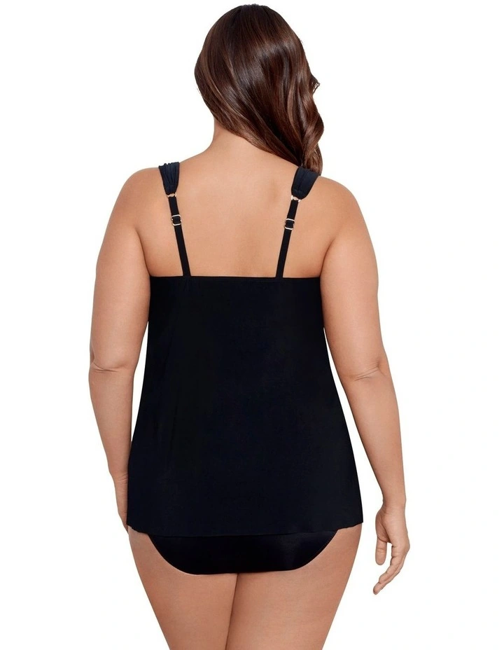 Underwired Plus Size Tankini Top in Black