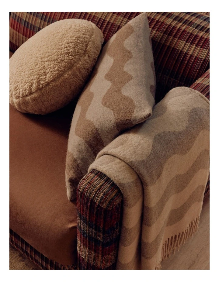 Crest Recycled Cotton Blend Throw in Snow
