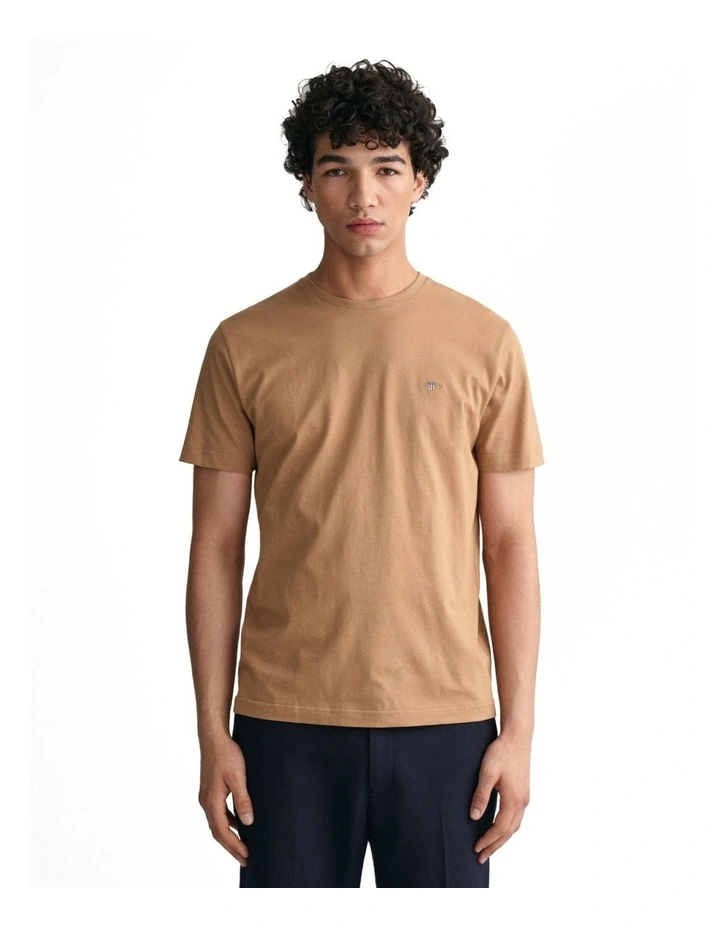 Regular Fit Shield T-shirt in Warm Khaki