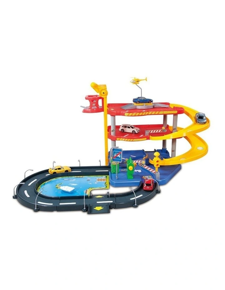 Street Fire Kids Parking Car Toy Set in Multi