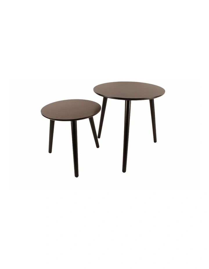 Noah Round Table 2 Piece 40/50cm in Dark Brown