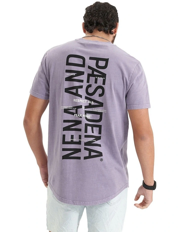 Friction Dual Curved T-shirt in Pigment Purple Ash