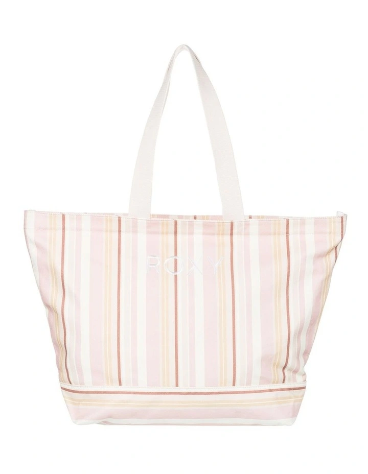 Stripey Beach Tote Bag in Cork Monochromatic Stripe