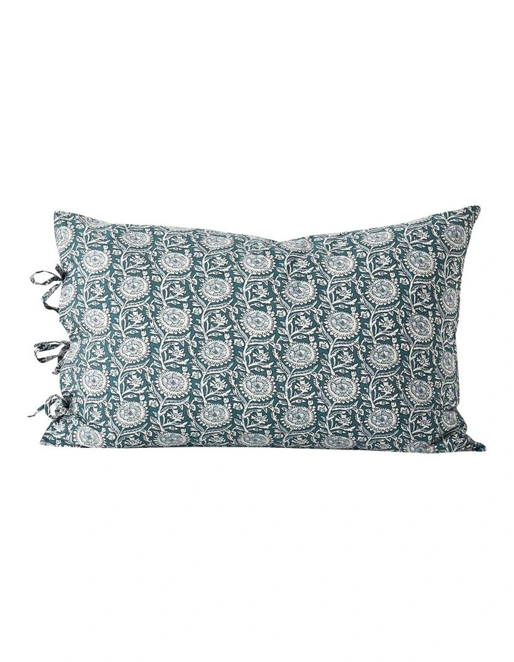 Jaipur Standard Pillowcase in Mineral/Indian Teal