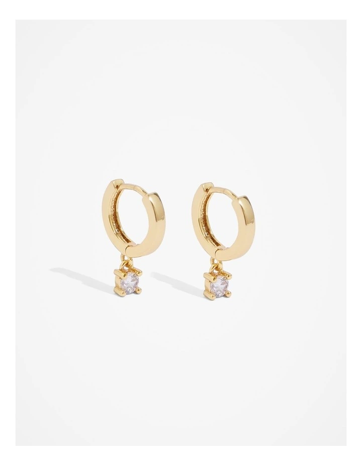 Ava Mini Crystal Earring in Gold